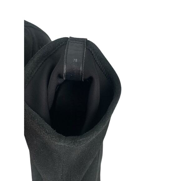 $270 COLE HAAN Laree Stretch Bootie BLACK SUEDE GOLD LOGO Size 7 - Picture 7 of 13